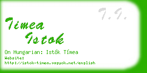 timea istok business card